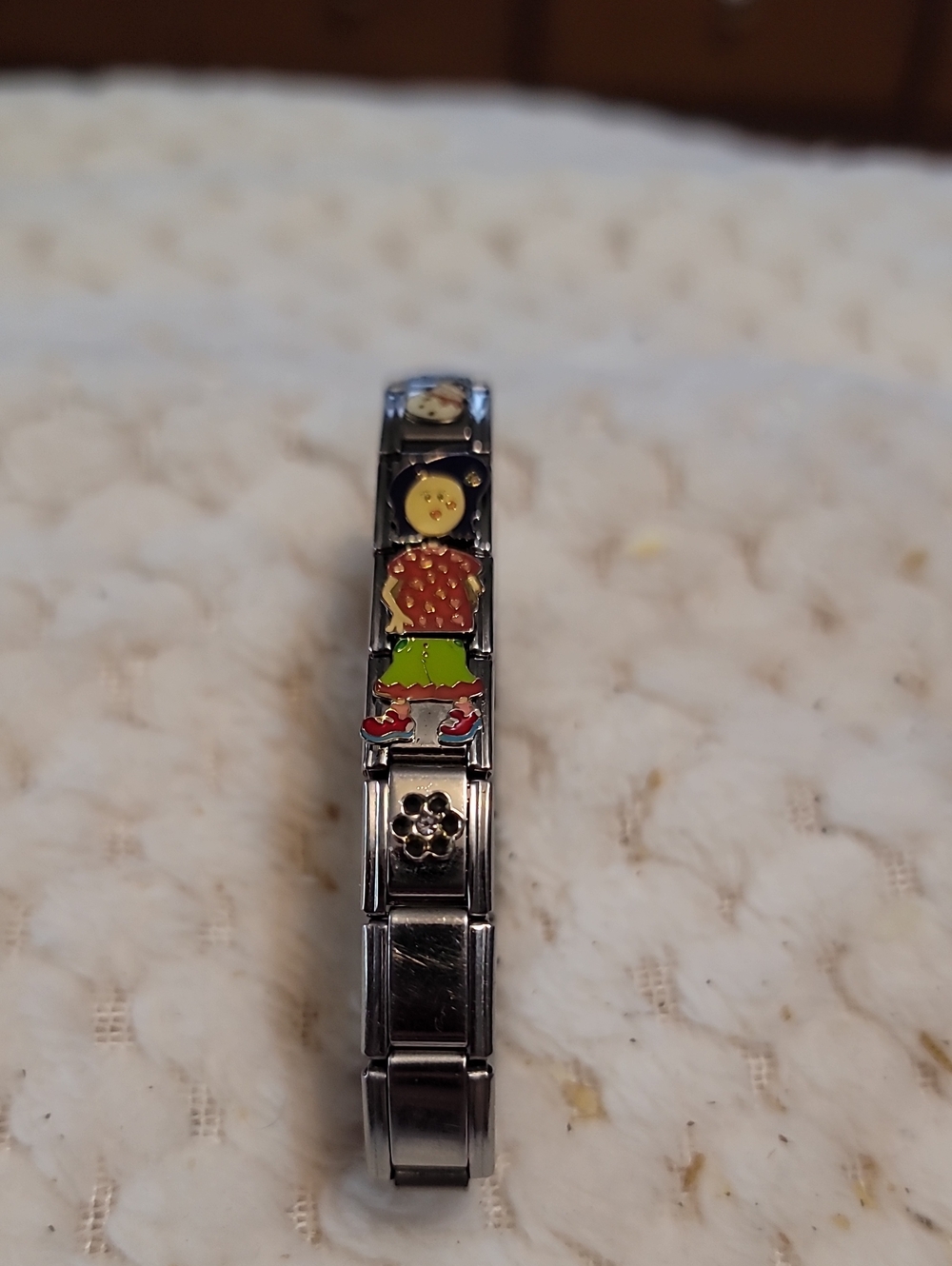 Italian Charm Bracelet with Colorful Enamel Girl Links